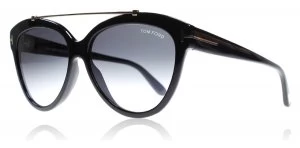 Tom Ford Livia Sunglasses Shiny Black 01B 58mm