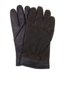 Image of Barbour Dale Quilted Wax Gloves - Olive