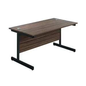 Image of Jemini Rectangular Single Upright Cantilever Desk 1400x800x730mm Dark