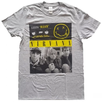 Image of Nirvana - Bleach Cassettes Unisex X-Large T-Shirt - Grey