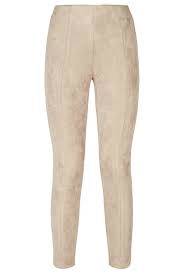 Image of James Lakeland Brown Side Zip Faux Suede Trousers - 8