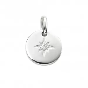 Image of Sterling Silver Silver Star Disc Pendant P4887C