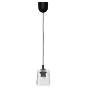 Santos Dome Pendant Ceiling Light Black Transparent 10cm