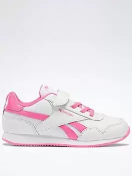 Image of Reebok Royal Classic Jog 3 Shoes, White/Pink, Size 1.5 Older