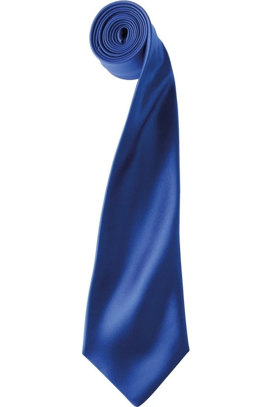 Image of Premier Premier Colours Satin Tie in Blue Blue One Size Unisex 5063470722945