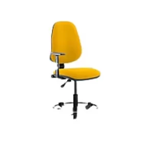 Image of Dynamic Permanent Contact Backrest Task Operator Chair Height Adjustable Arms Eclipse I Senna Yellow Seat Without Headrest
