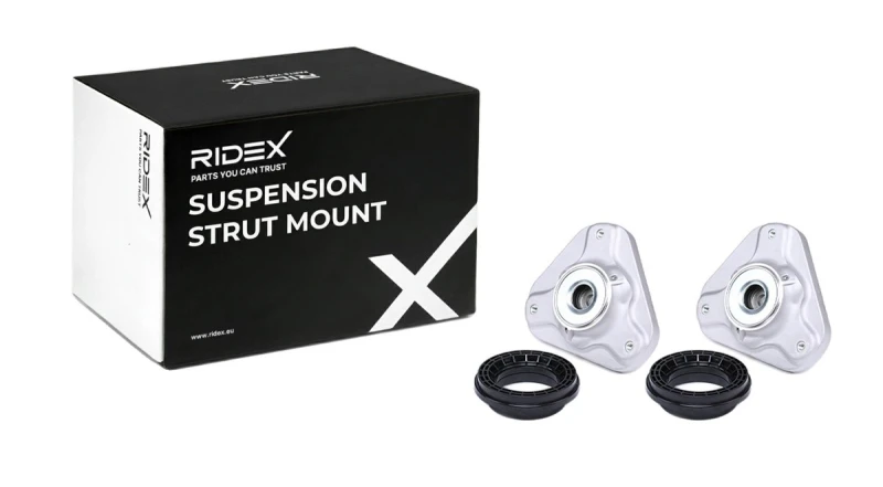 Image of RIDEX 1180S1079 Top strut mount Front Axle, with ball bearing Suspension Strut Support Bearing (1180)