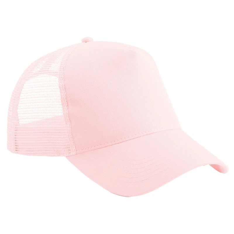 Image of Beechfield Beechfield Men Snapback Trucker Cap in Light Pink Light Pink One Size Male 5063425933471