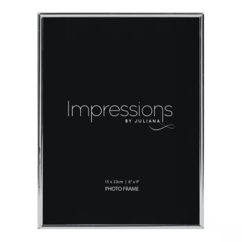 Image of 6" x 9" - Impressions Thin Silver Plated Photo Frame