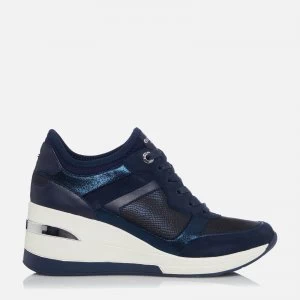 Dune Womens Eilas Running Style Trainers - Navy/Leather - UK 5