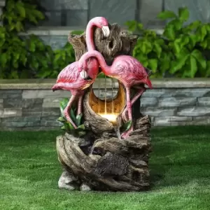 image of Gudrum Flamingo LED Garden Water Feature