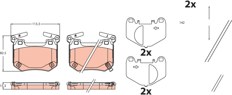 Image of Brake pad set TRW GDB2520