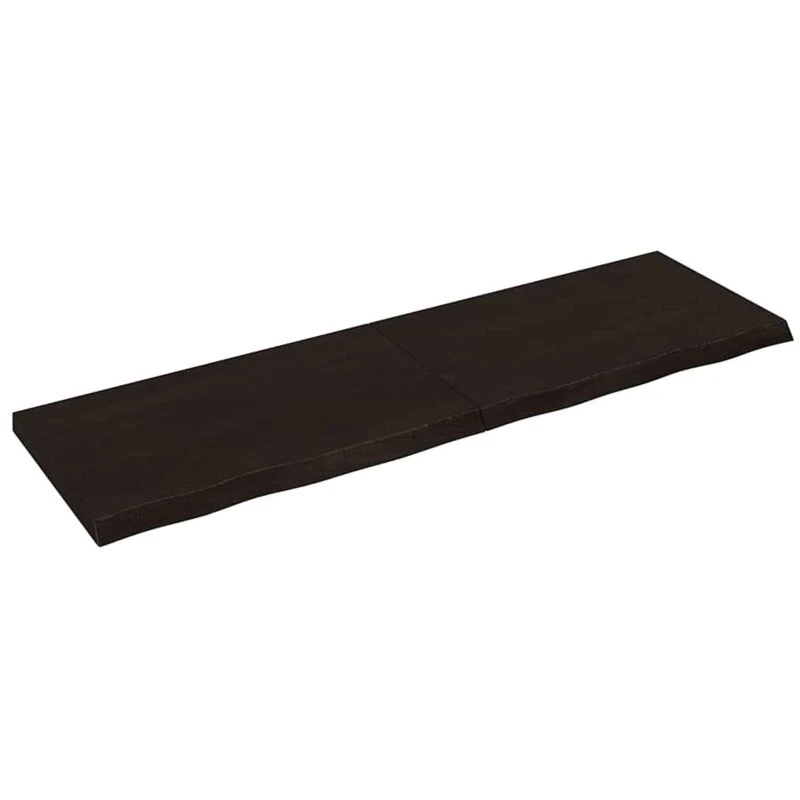 Image of Vidaxl Table Top Dark Brown 200X60X(2-6) Cm Treated Solid Wood Oak, Brown 3156463