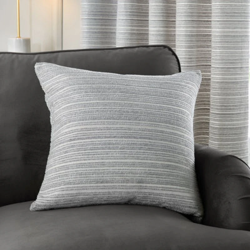 Image of Paoletti Paoletti Jupiter Chenille Jacquard Cushion in Silver Size: 50cm x 50cm Silver 50cm x 50cm Unisex 5025532360434