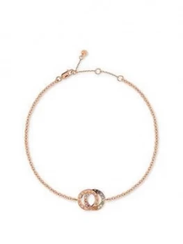 image of Radley Rose Gold Plated Sterling Silver Rainbow Crystal Double Hoop Ladies Bracelet