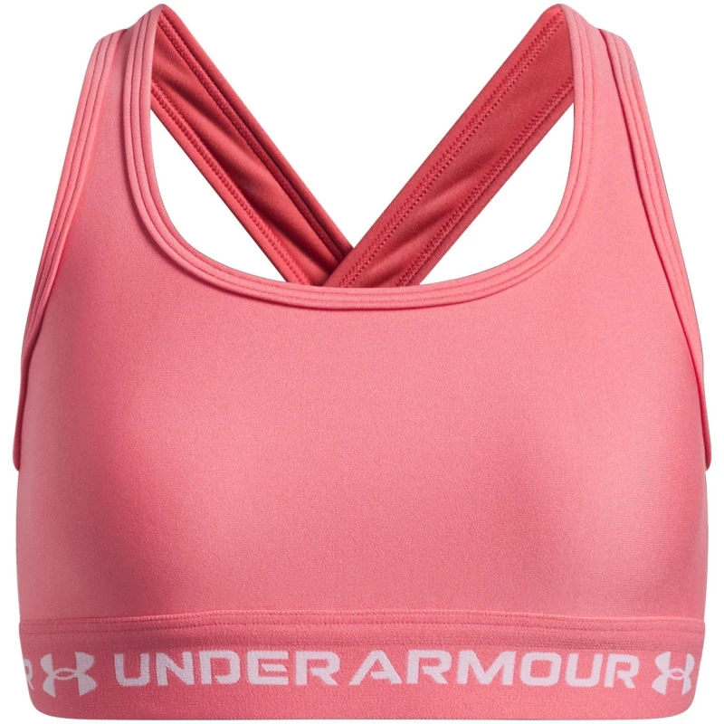 Image of Under Armour UA Crossback Sports Bra Girls Pink/White female 11 - 12 Years (L)