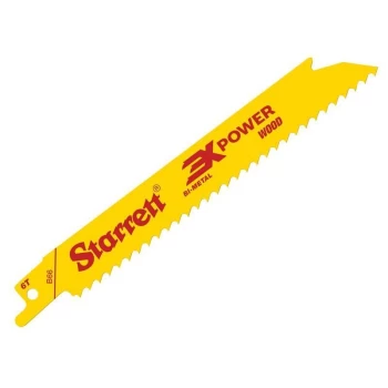 image of Starrett - B66-5 Bi-Metal Reciprocating Blade, Wood Straight 152mm 6 TPI (Pack 5)