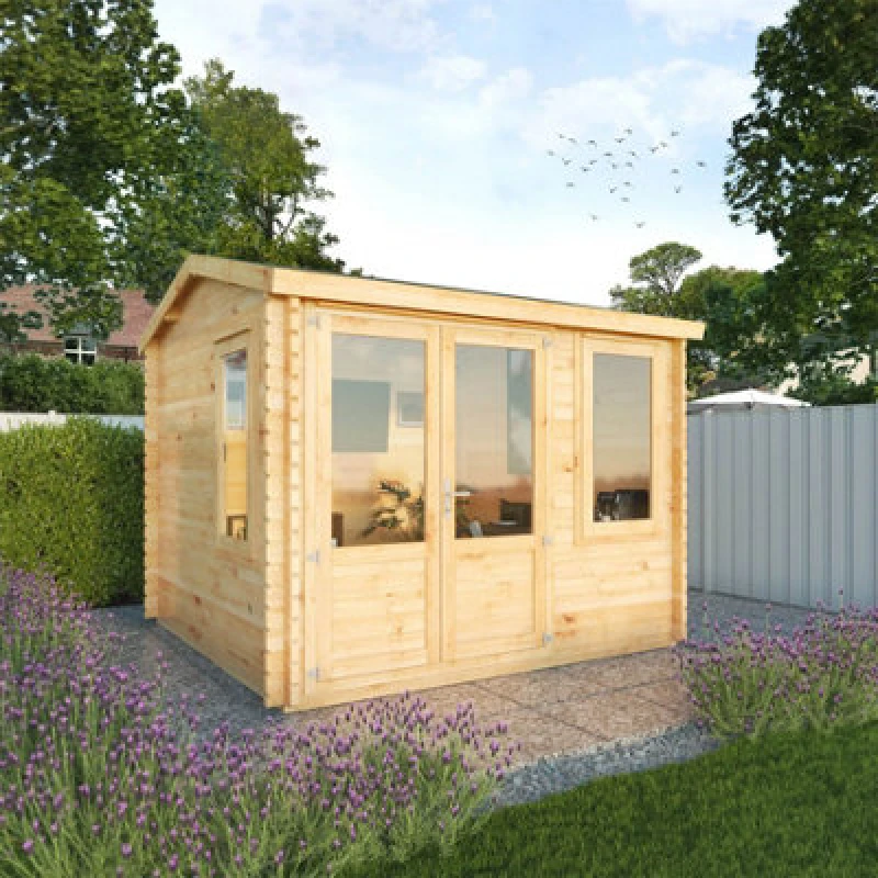 Image of Mercia 3m x 3m Home Office Elite Log Cabin (28mm), Brown SI-006-002-0068