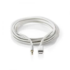 image of Nedis Lightning to 3.5mm Stereo Jack Cable 1m NED013 White