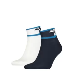 Image of Puma 2 Pack Sneaker Socks Mens - Blue