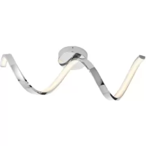 Image of Modern Semi Flush Bathroom Ceiling Light - Chrome Plated & White Diffuser