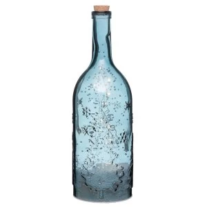 Image of Blue LED X Large Christmas Snowstorm Musical Bottle Decoration