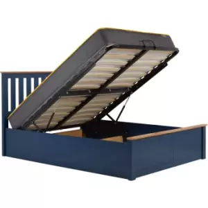 Image of 150cm Phoenix Ottoman Bed Navy Blue