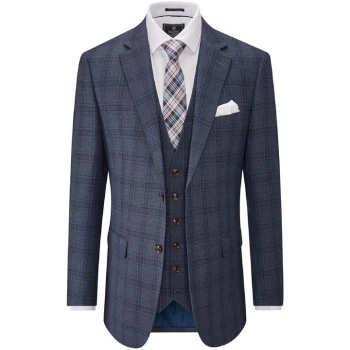 image of Skopes Minworth Check Suit Jacket - Blue