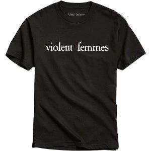 Image of Violent Femmes - White Vintage Logo Unisex Large T-Shirt - Black