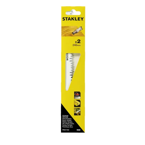 Image of Stanley Recip Saw Blades Wood 240mm Logs - STA21182-XJ