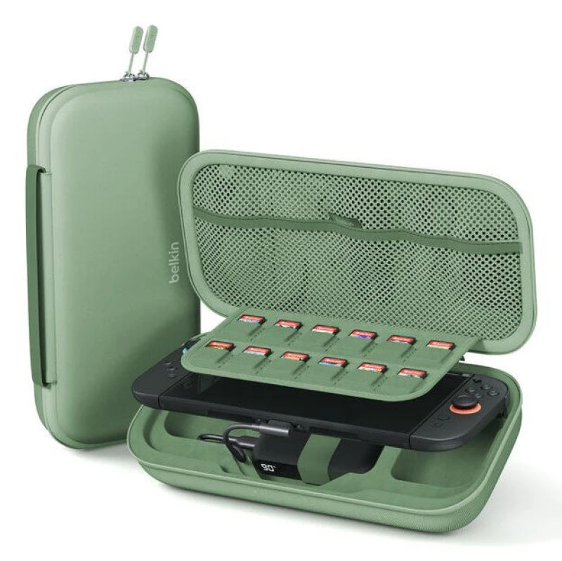 Image of Belkin ENA001hqSE-V2 Travel case Nintendo Mesh, Polyester, Velvet Green ENA001HQSE-V2