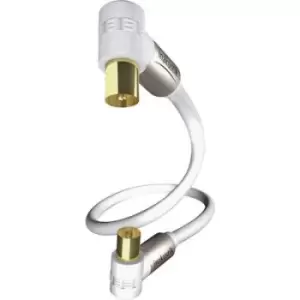 image of Inakustik Antennas Cable [1x Belling-Lee/IEC plug 75Ω - 1x Belling-Lee/IEC socket 75Ω] 3m 100 dB gold plated connectors White