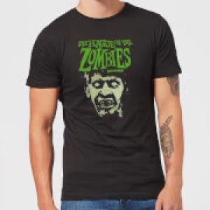 image of Hammer Horror Plague Of The Zombies Portrait Mens T-Shirt - Black