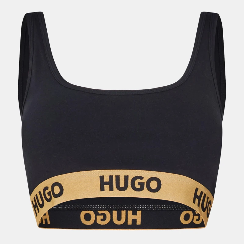 Image of Hugo Sporty Logo Bralette Black 001 female 14 (XL)