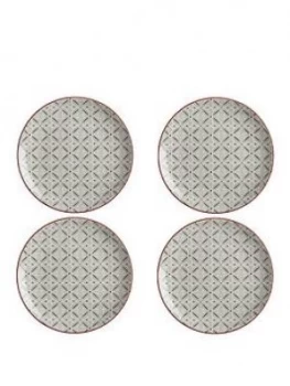 Image of Maxwell & Williams Maxwell & Williams Boho Batik Grey Plate - Set Of 4
