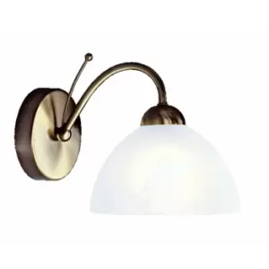 Image of Searchlightlighting - Searchlight Milanese - 1 Light Glass Shade Wall Light Antique Brass, E14