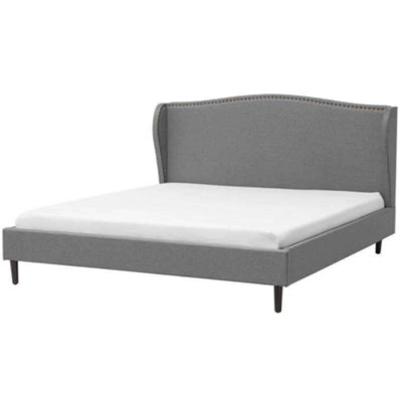 Image of Beliani Bed Fabric Colmar 180 X 200 Cm (Eu Super King) Grey
