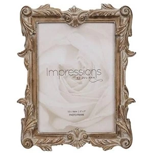 Image of 5" x 7" - Impressions Antique Carved Wood Finish Photo Frame