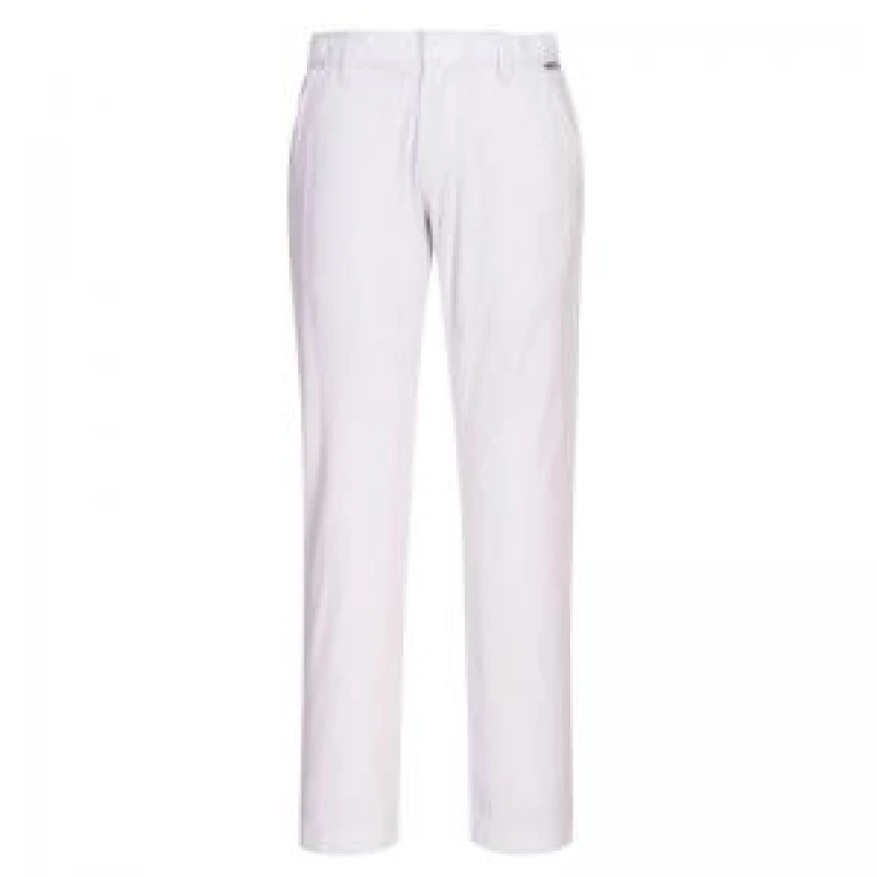 Image of Portwest Mens Stretch Slim Chino Trousers S232WHR28 Colour: White