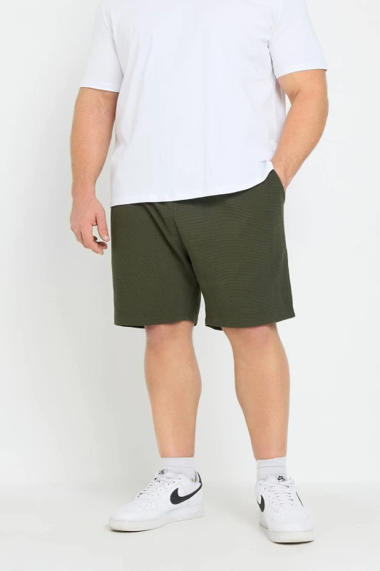 Image of BadRhino BadRhino Men Ribbed Jogger Shorts in Light Khaki Size: X-Large Light Khaki XL Male 5063589042248