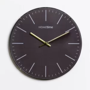 image of HOMETIME Round Wall Clock Convex Dial Light Grey 30cm