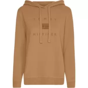 image of Tommy Hilfiger Regular Flock Hoodie - Beige