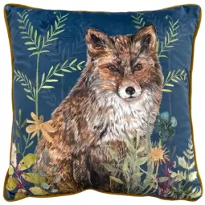 image of Willow Fox Cushion Midnight, Midnight / 43 x 43cm / Polyester Filled