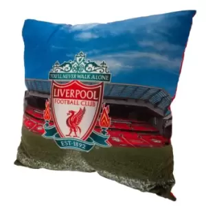 Image of Liverpool FC Stadium Filled Cushion (One Size) (Red/Sky Blue/Green)