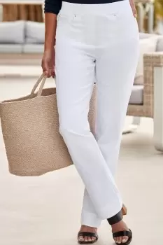 Image of Premium Pull-On Straight Leg Twill Trousers 27" (68.5cm) inside leg