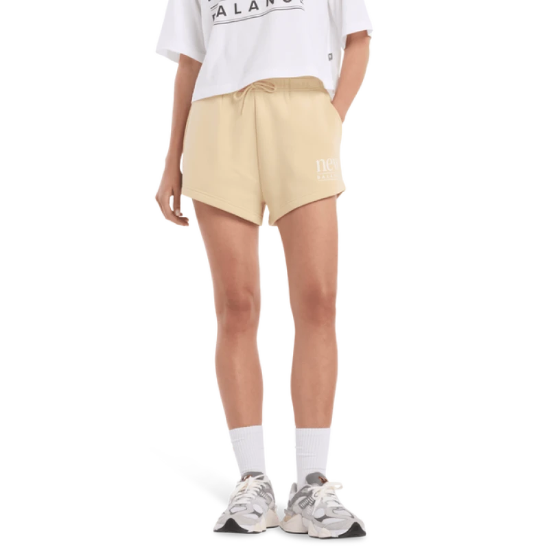 Image of New Balance fleece|Reimagined Women Shorts - Brown - Size XS - Cotton Jersey