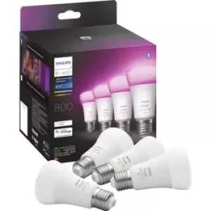 Image of Philips Lighting Hue LED light bulb (pack of 4) 871951432840200 EEC: F (A - G) Hue White & Col. Amb. E27 Viererpack 4x570lm 60W E-27 26 W Warm white t
