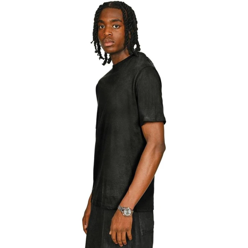 Image of Casual Classics Mens Combed Cotton Regular T-Shirt in Jet Black Size: Large Jet Black Male L