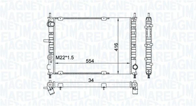 Image of MAGNETI MARELLI Engine radiator MAGNETI MARELLI 350213154300