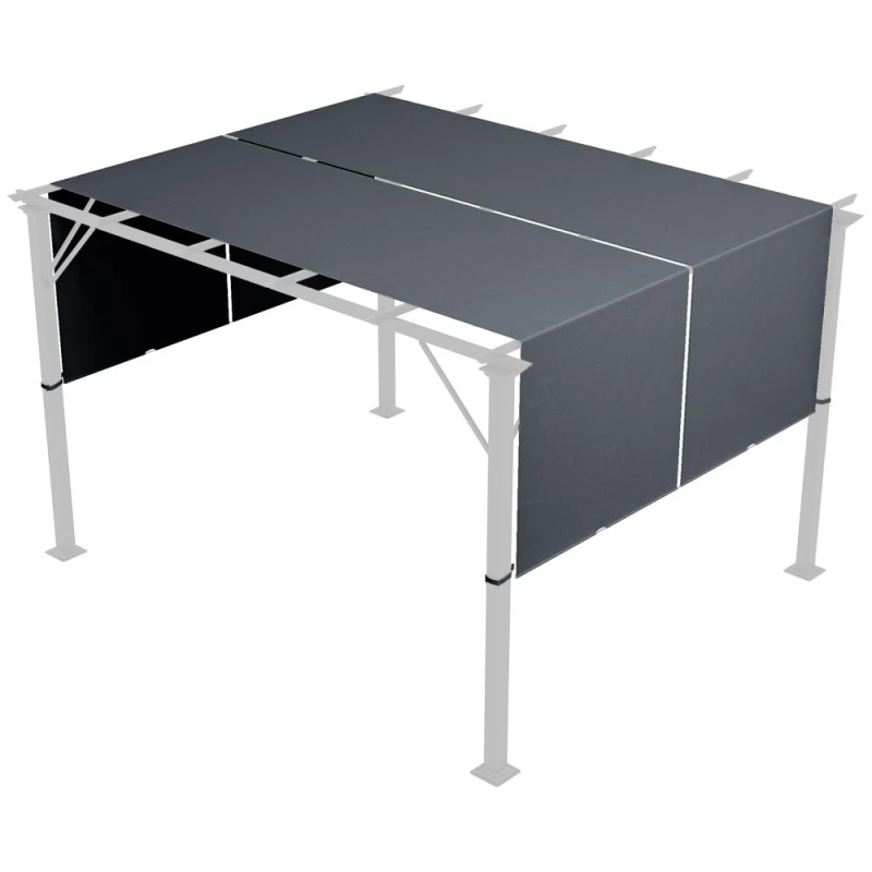 Image of Outsunny Outsunny Dark Grey Pergola Canopy - UV Protection - 2Pcs Replacement Set - 4.9 x 1.2m